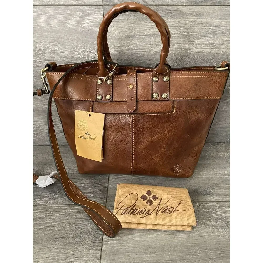 Patricia Nash Analia Top Handle Crossbody Tote Cognac Bag A396721